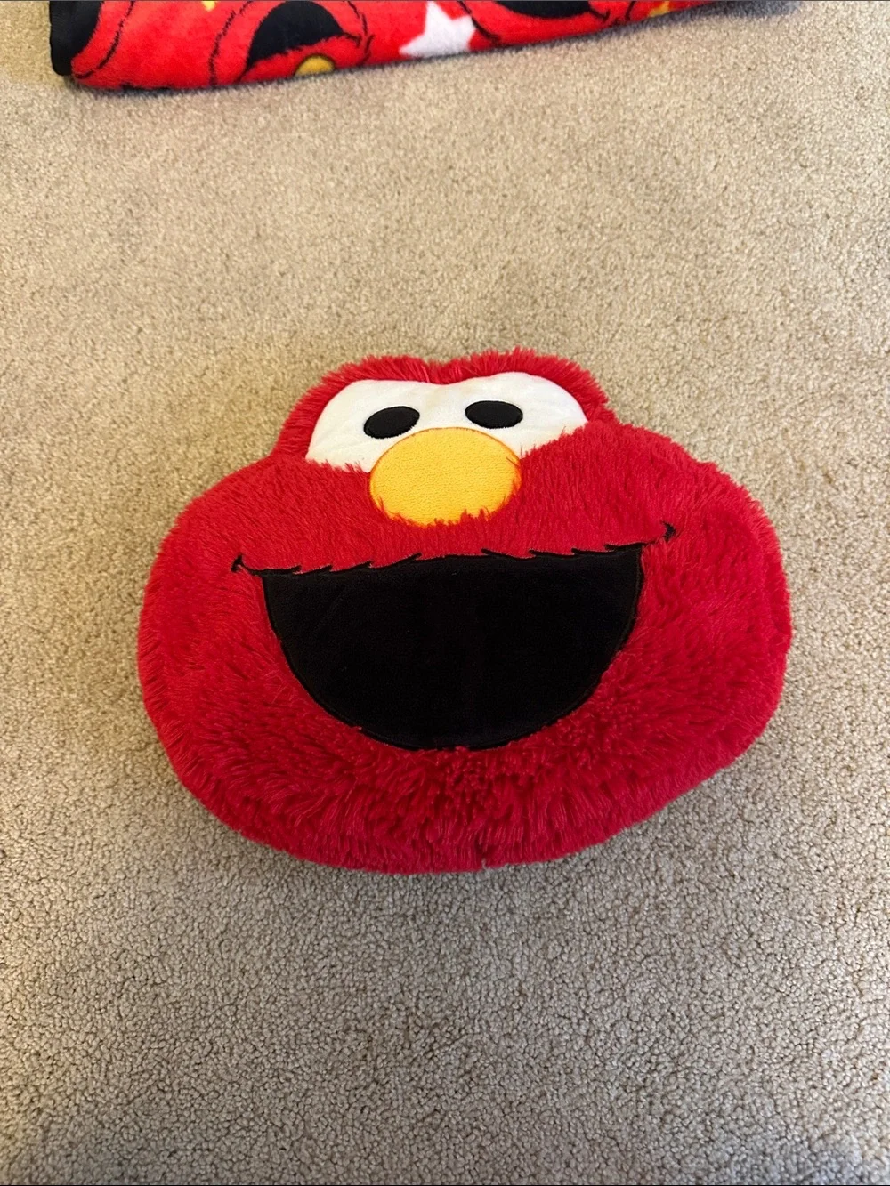 Sesame Street Elmo Red Plush Throw Blanket and Pillow